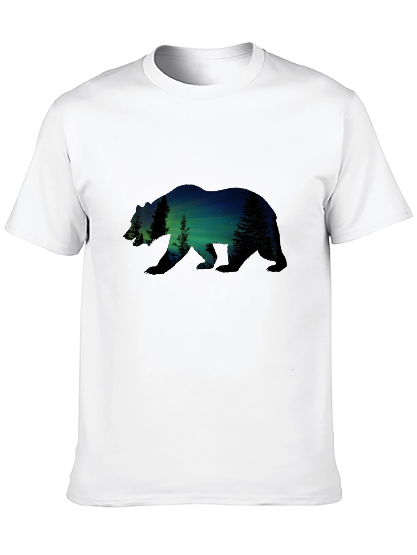 Nature Bear Graphic Tee - Black Cotton Comfort