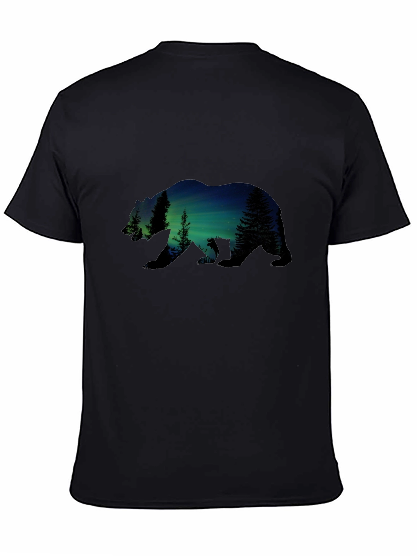 Nature Bear Graphic Tee - Black Cotton Comfort