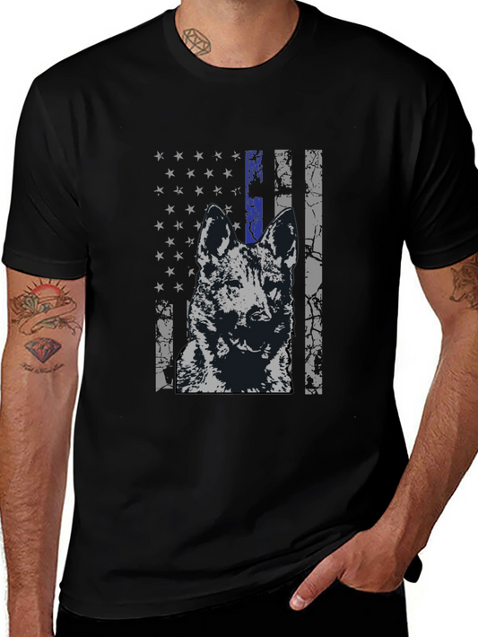K9 Thin Blue Line Flag Graphic Tee