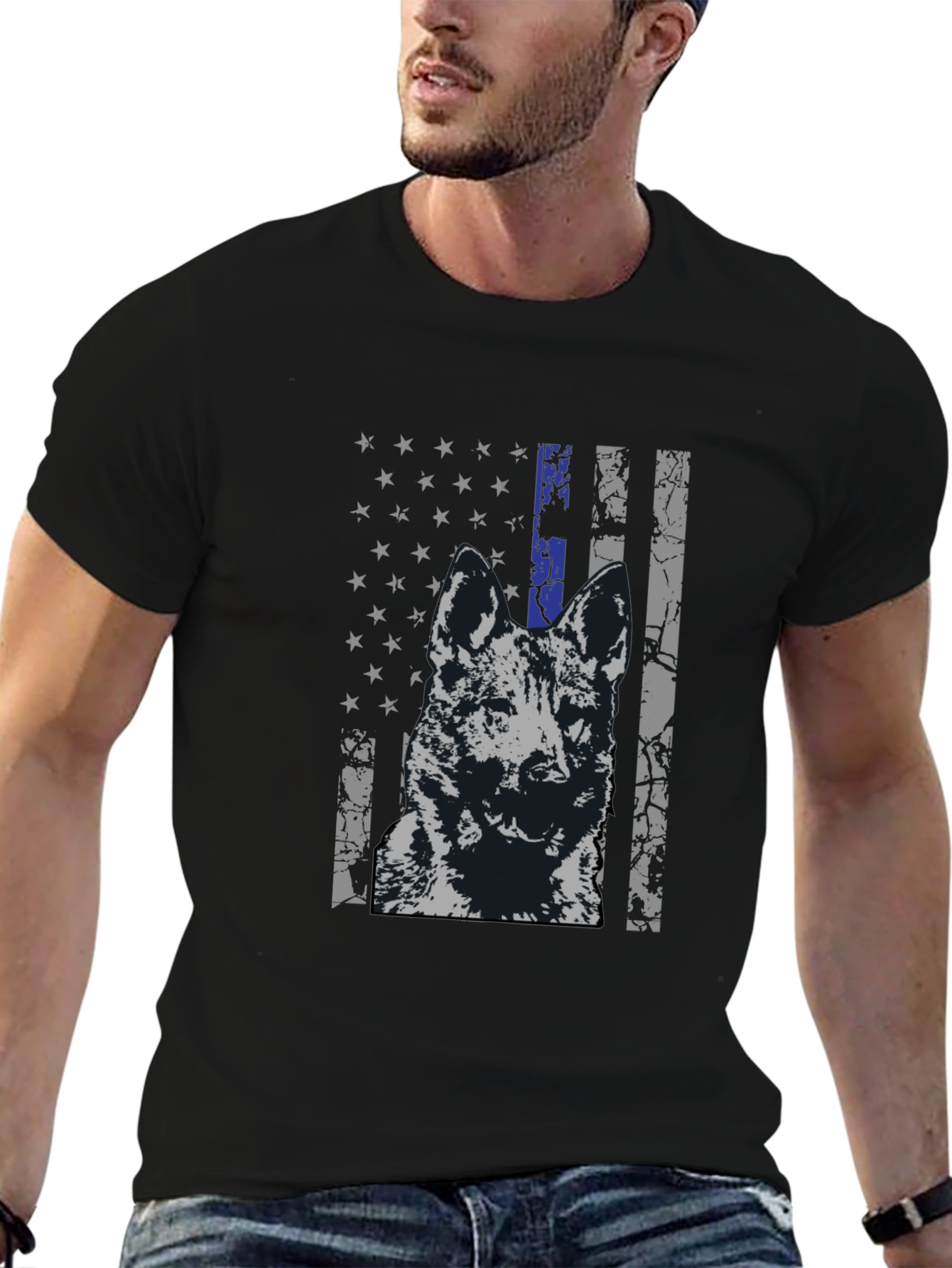 K9 Thin Blue Line Flag Graphic Tee