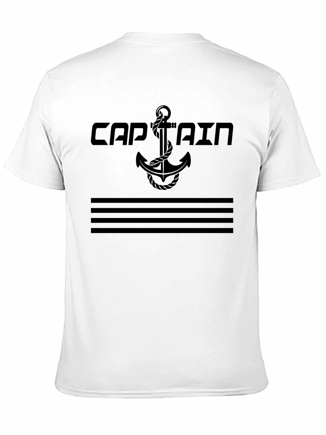 Captain Anchor Graphic T-Shirt - Solid Black Tee