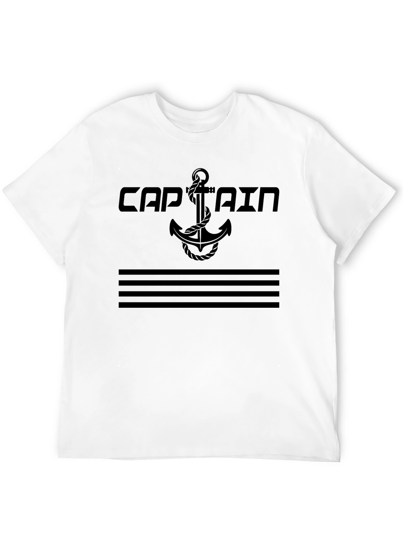 Captain Anchor Graphic T-Shirt - Solid Black Tee
