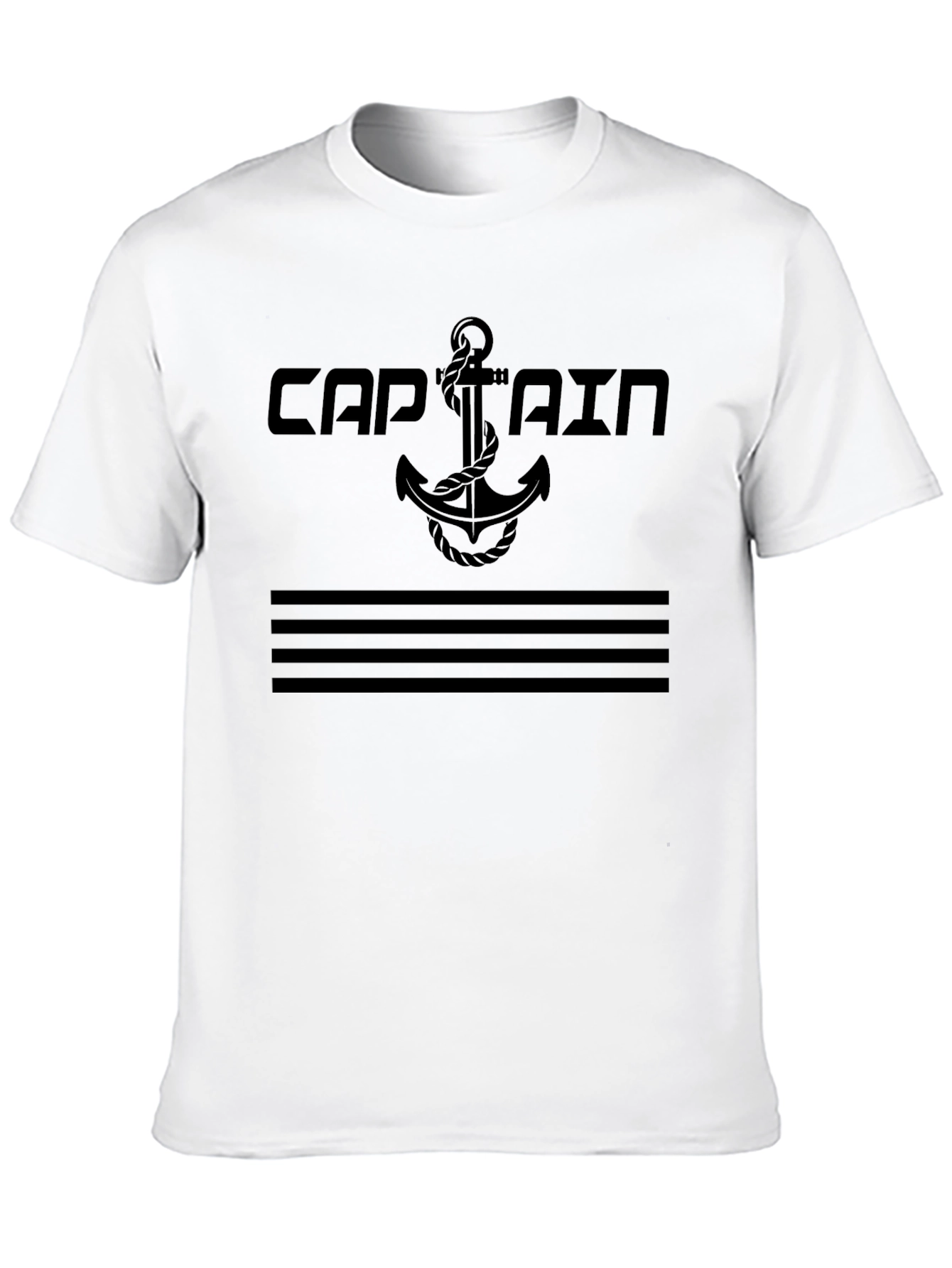 Captain Anchor Graphic T-Shirt - Solid Black Tee