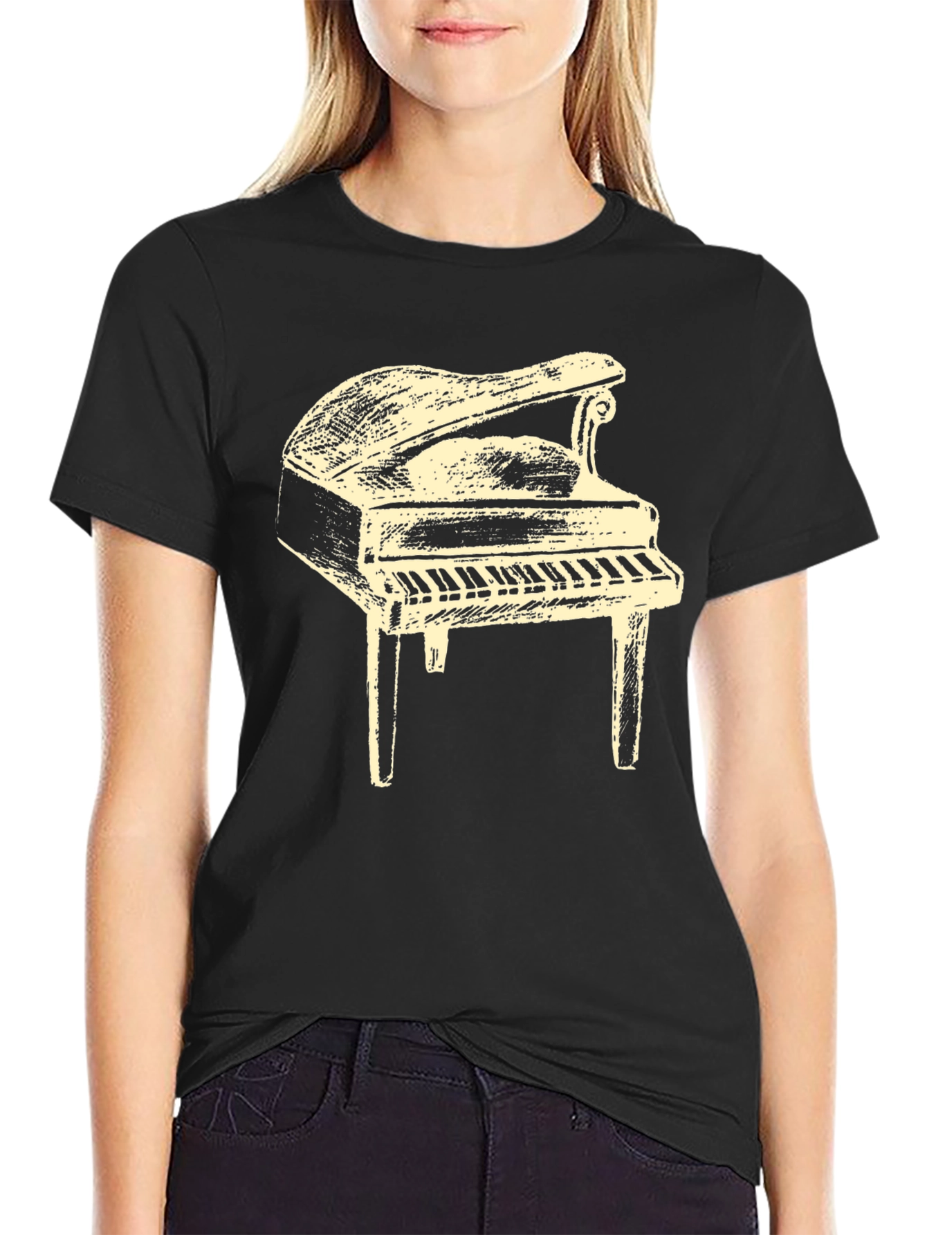Piano Graphic T-Shirt - Musical Instrument Tee
