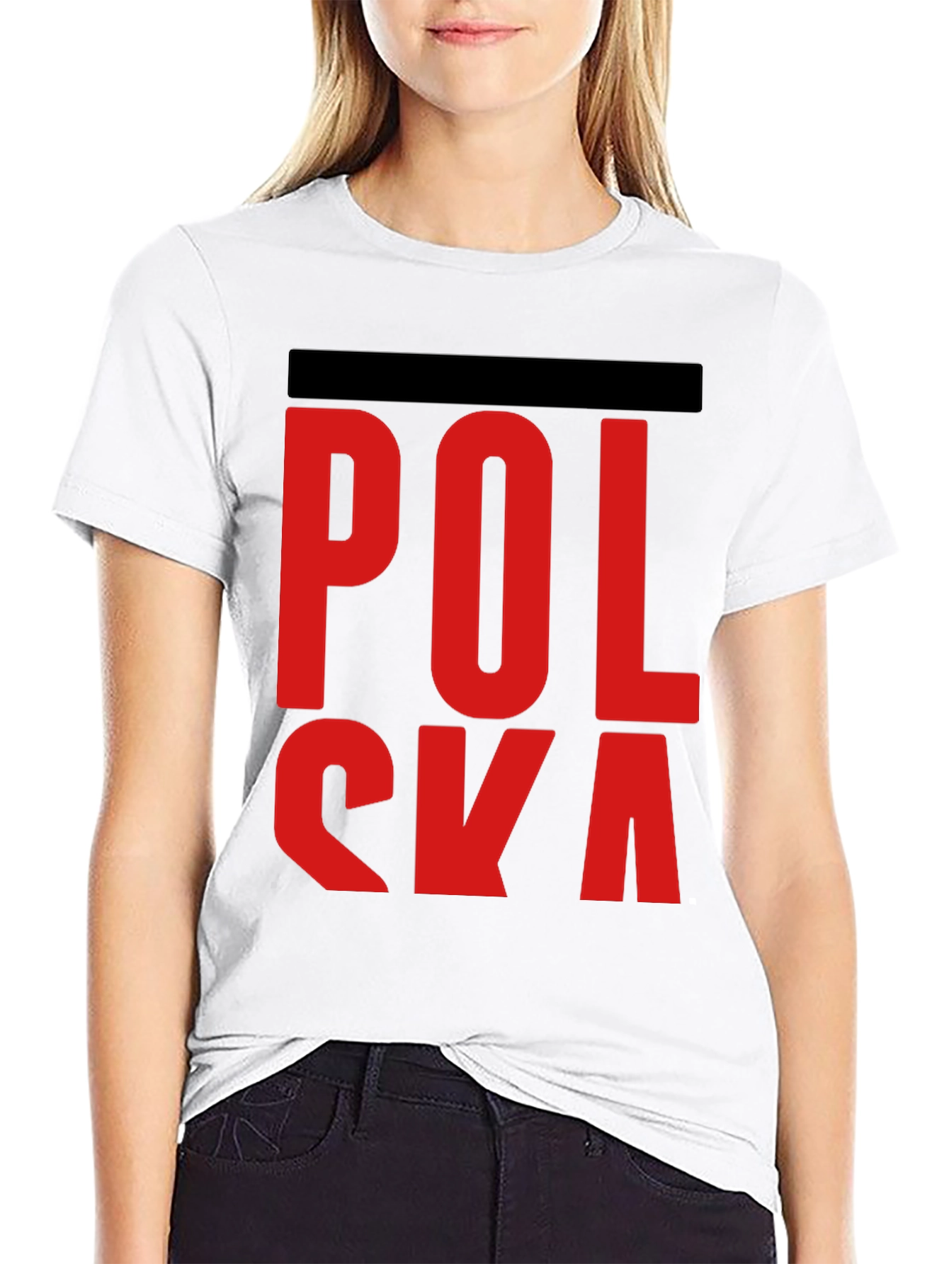 Polska Red Letter Black T-Shirt