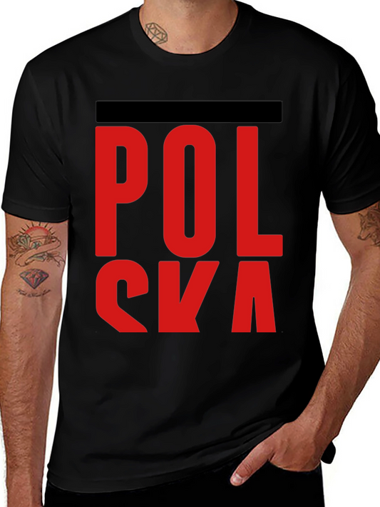 Polska Red Letter Black T-Shirt