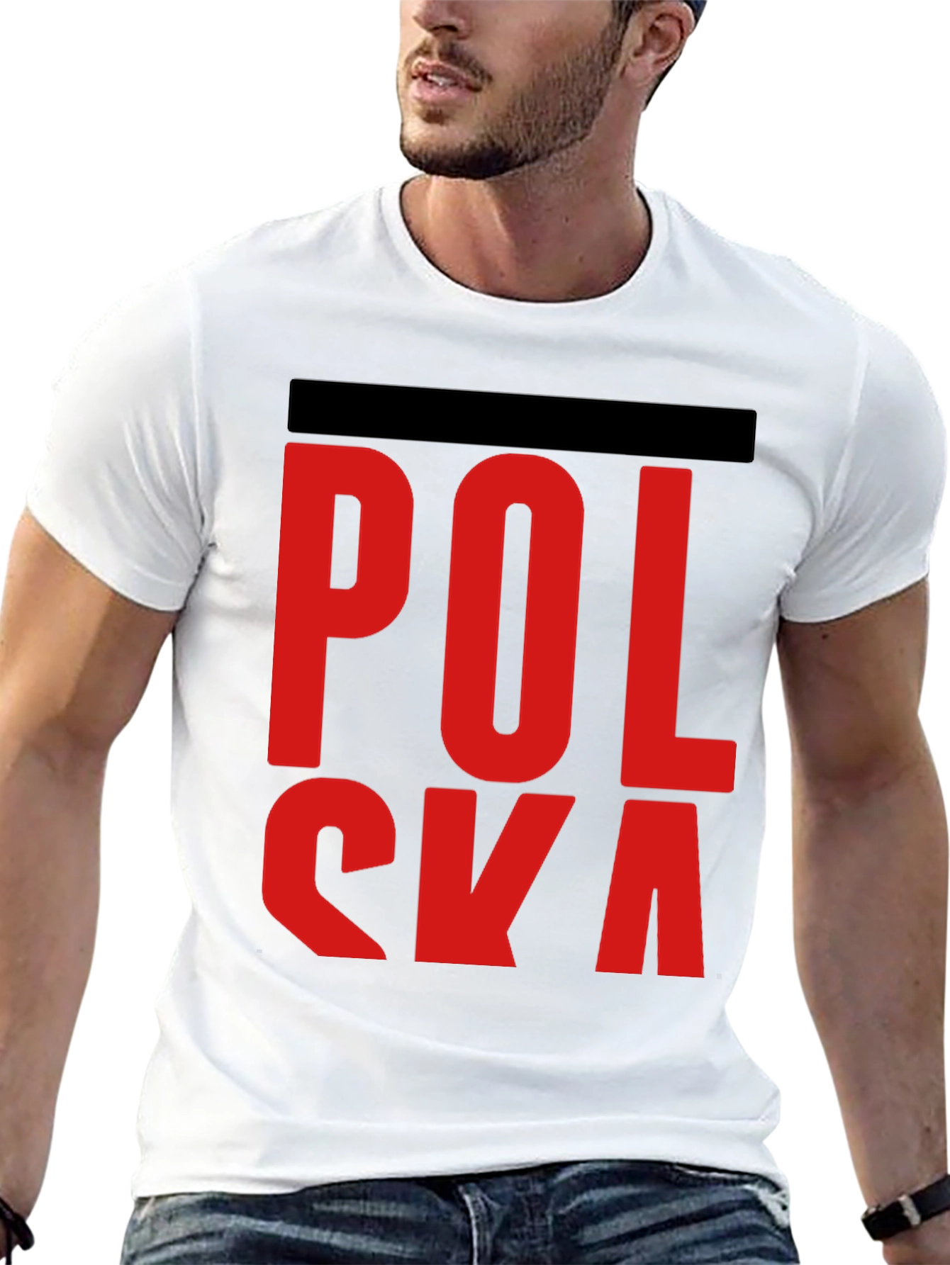 Polska Red Letter Black T-Shirt