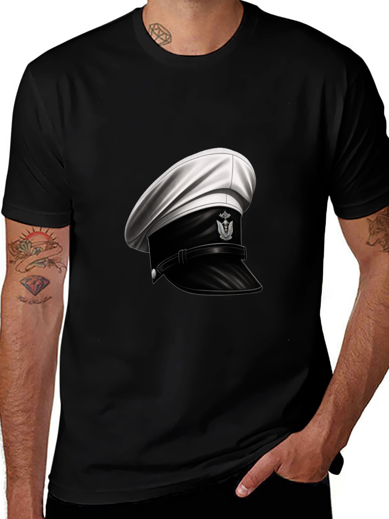 Novelty Hat Graphic Tee - Classic Style