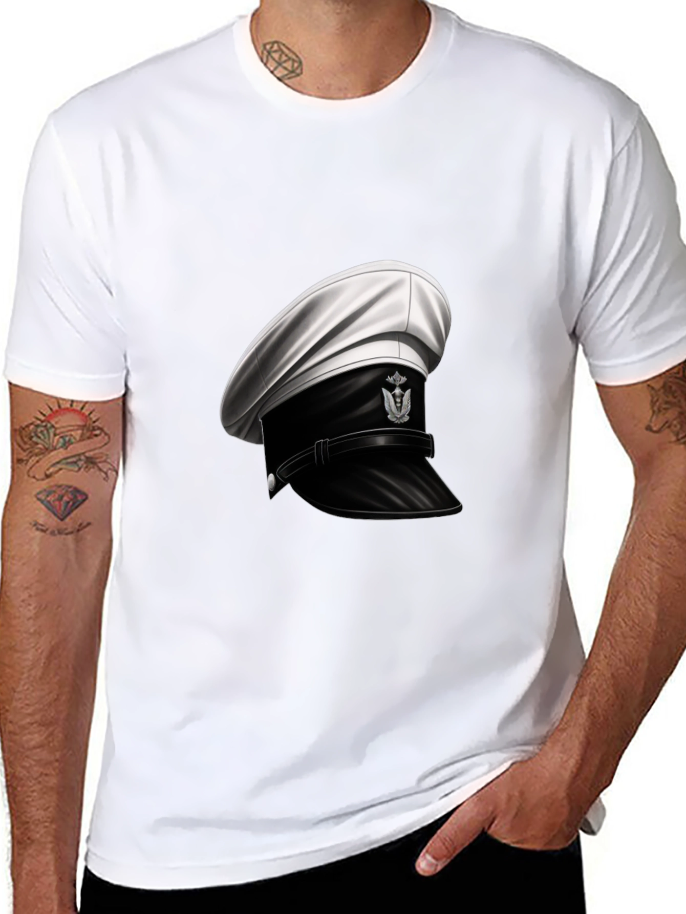 Novelty Hat Graphic Tee - Classic Style