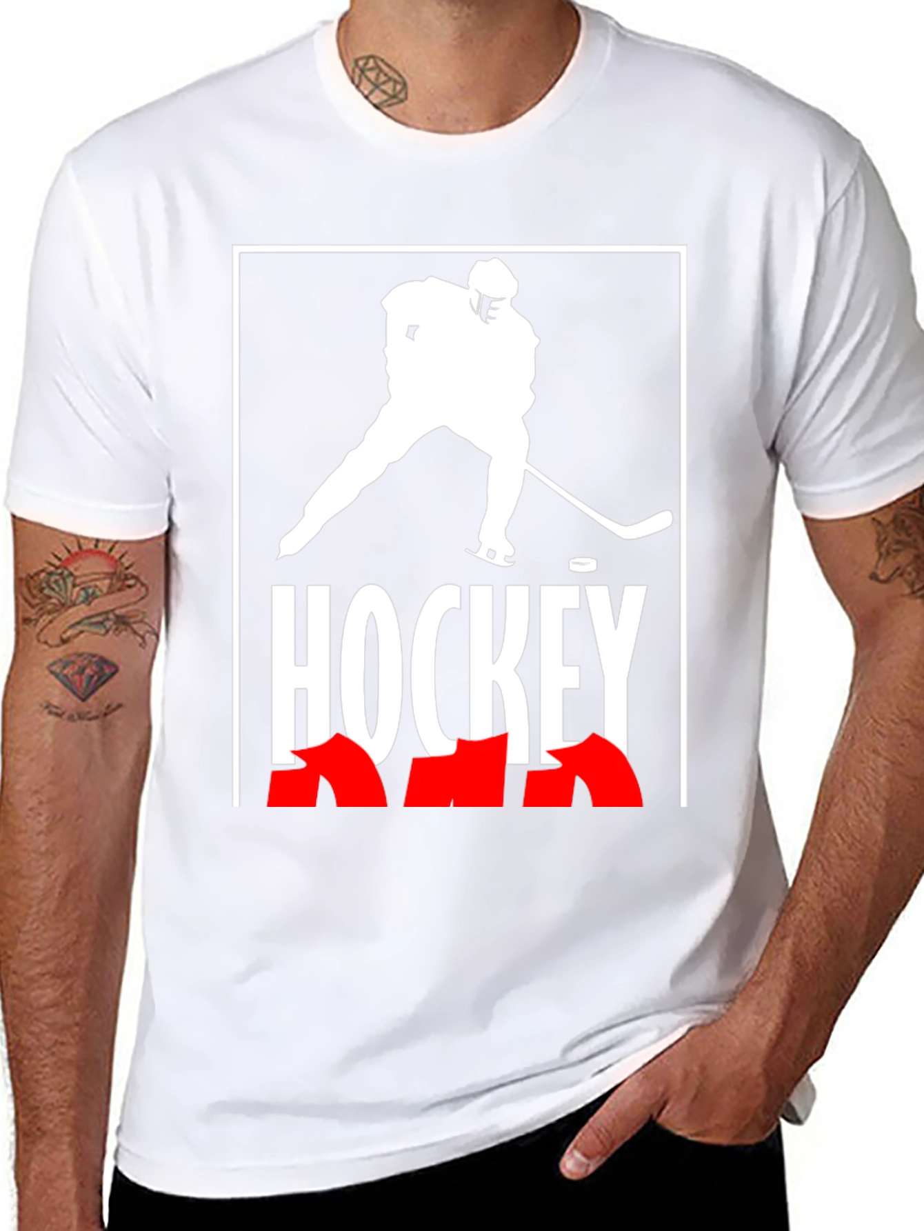 Hockey Graphic Tee - Black Cotton T-Shirt