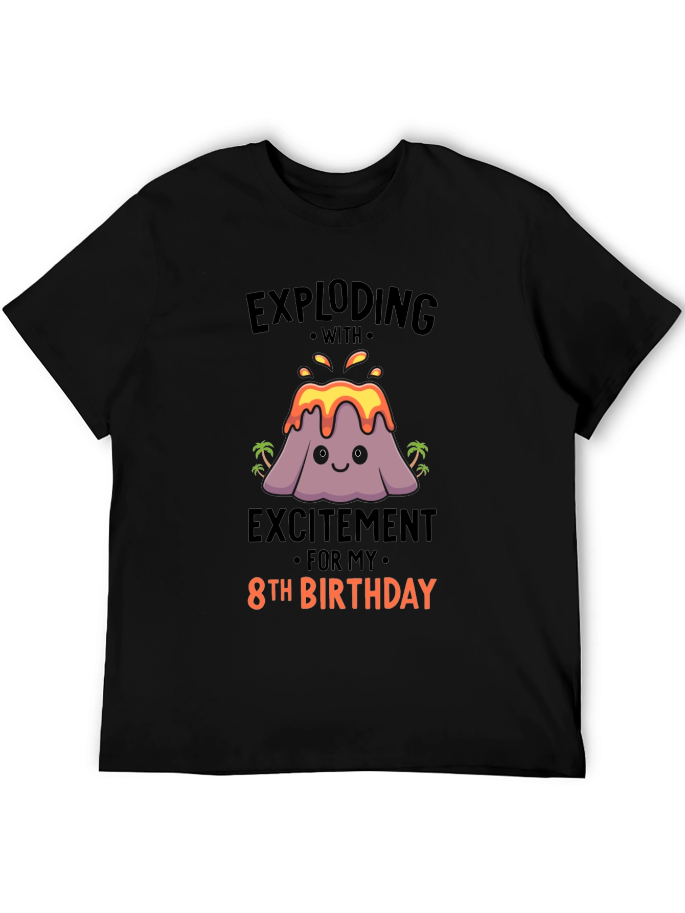 Exploding 8th Birthday T-Shirt - Volcano Theme!