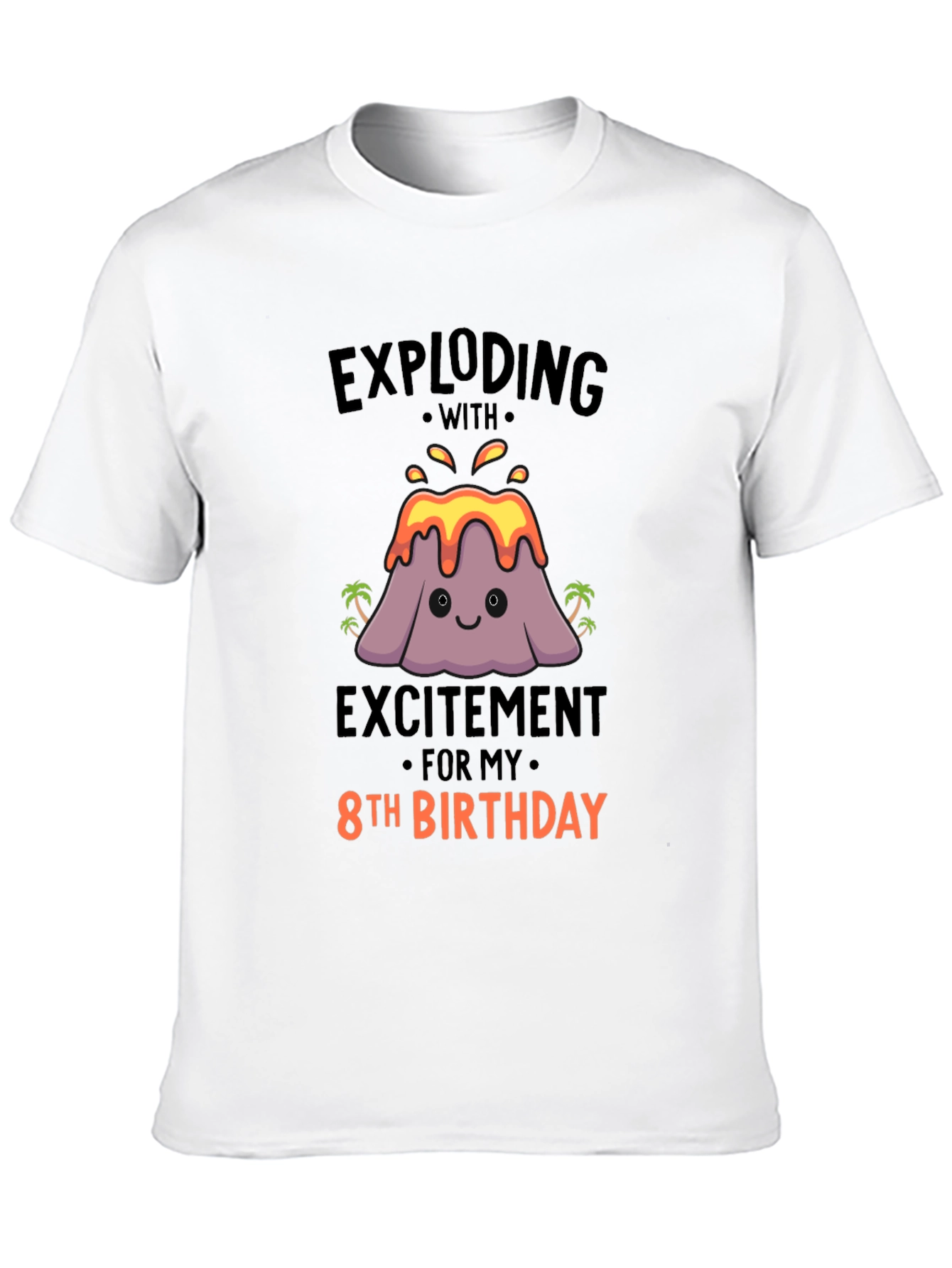 Exploding 8th Birthday T-Shirt - Volcano Theme!