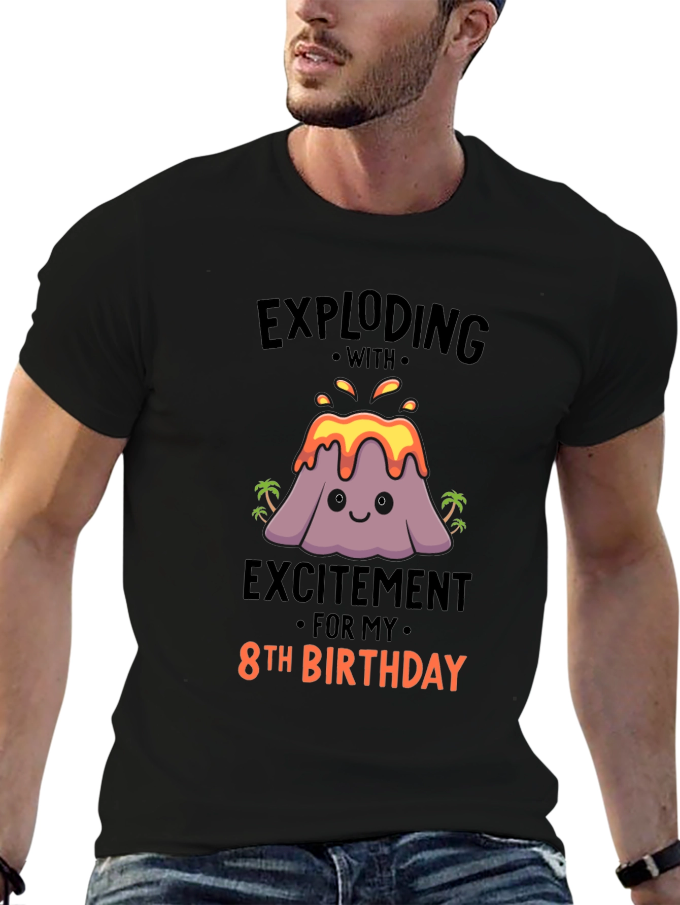 Exploding 8th Birthday T-Shirt - Volcano Theme!