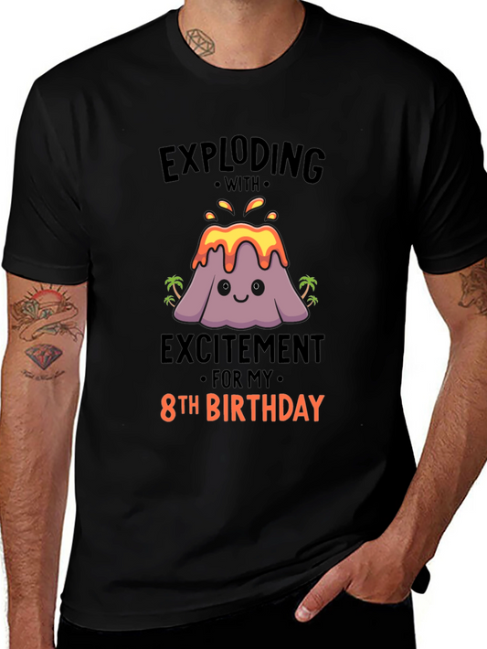 Exploding 8th Birthday T-Shirt - Volcano Theme!