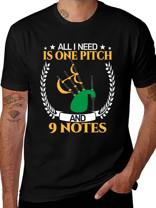 Bagpipe Musician T-Shirt - One Pitch & 9 Notes