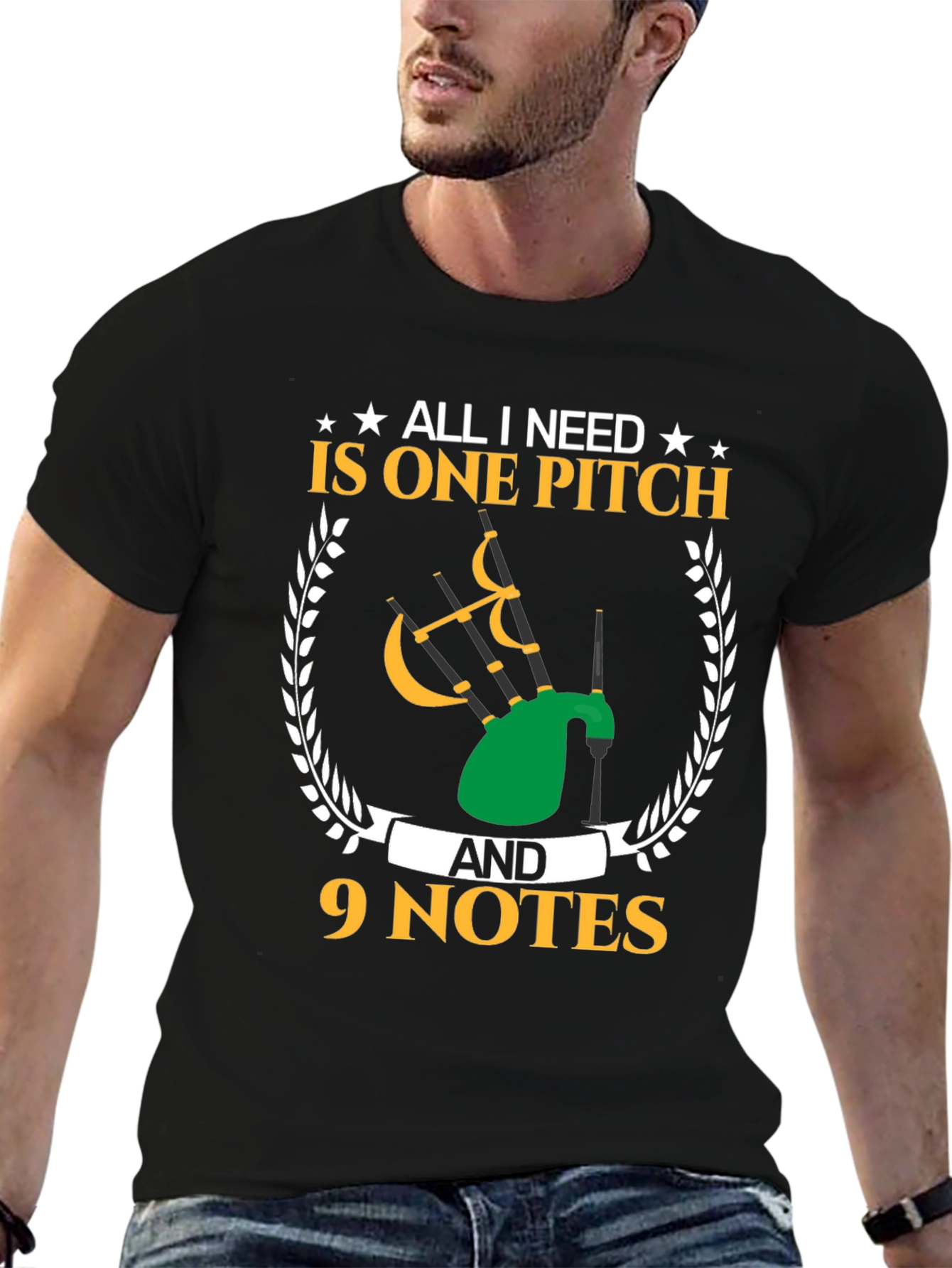 Bagpipe Musician T-Shirt - One Pitch & 9 Notes