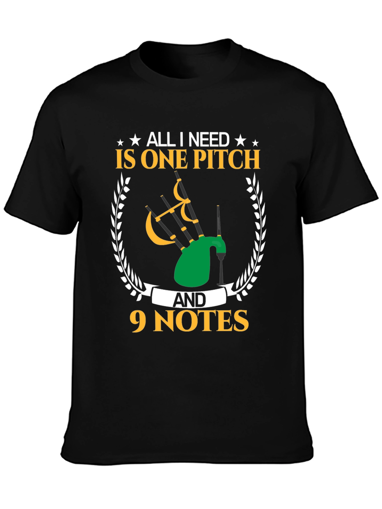 Bagpipe Musician T-Shirt - One Pitch & 9 Notes