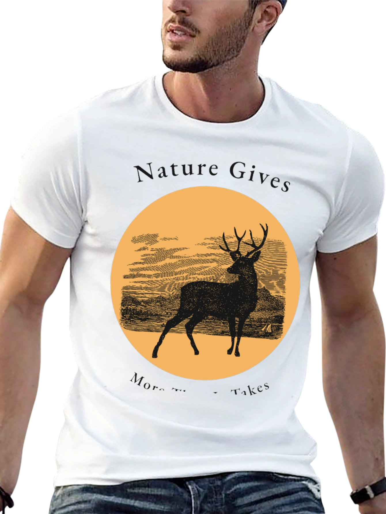 Deer Silhouette Graphic T-Shirt