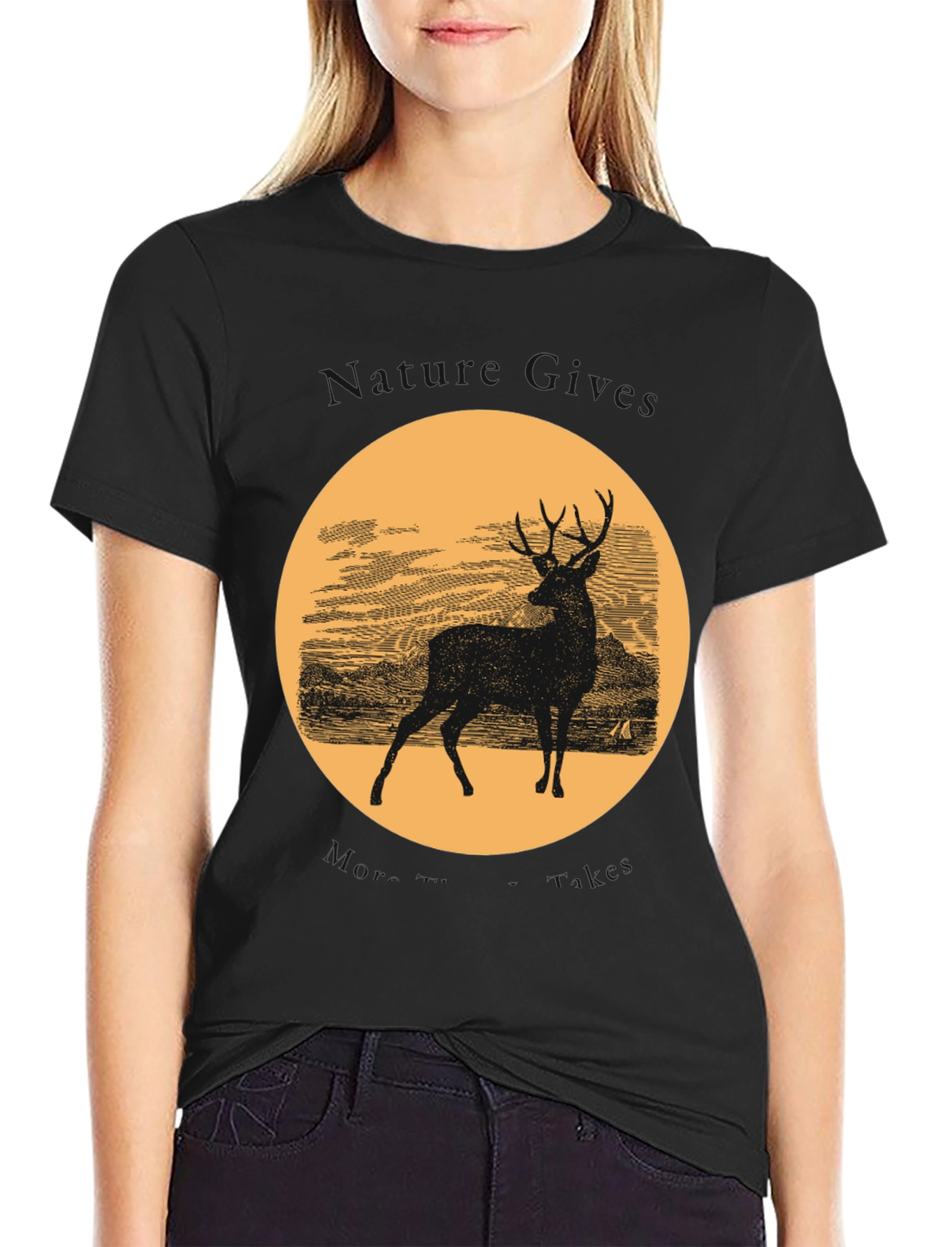 Deer Silhouette Graphic T-Shirt