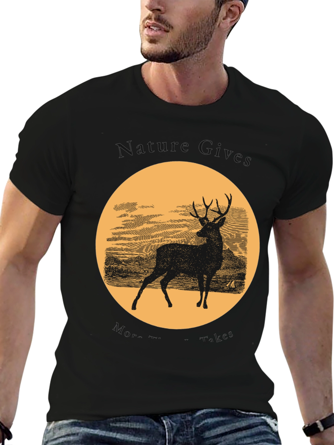 Deer Silhouette Graphic T-Shirt