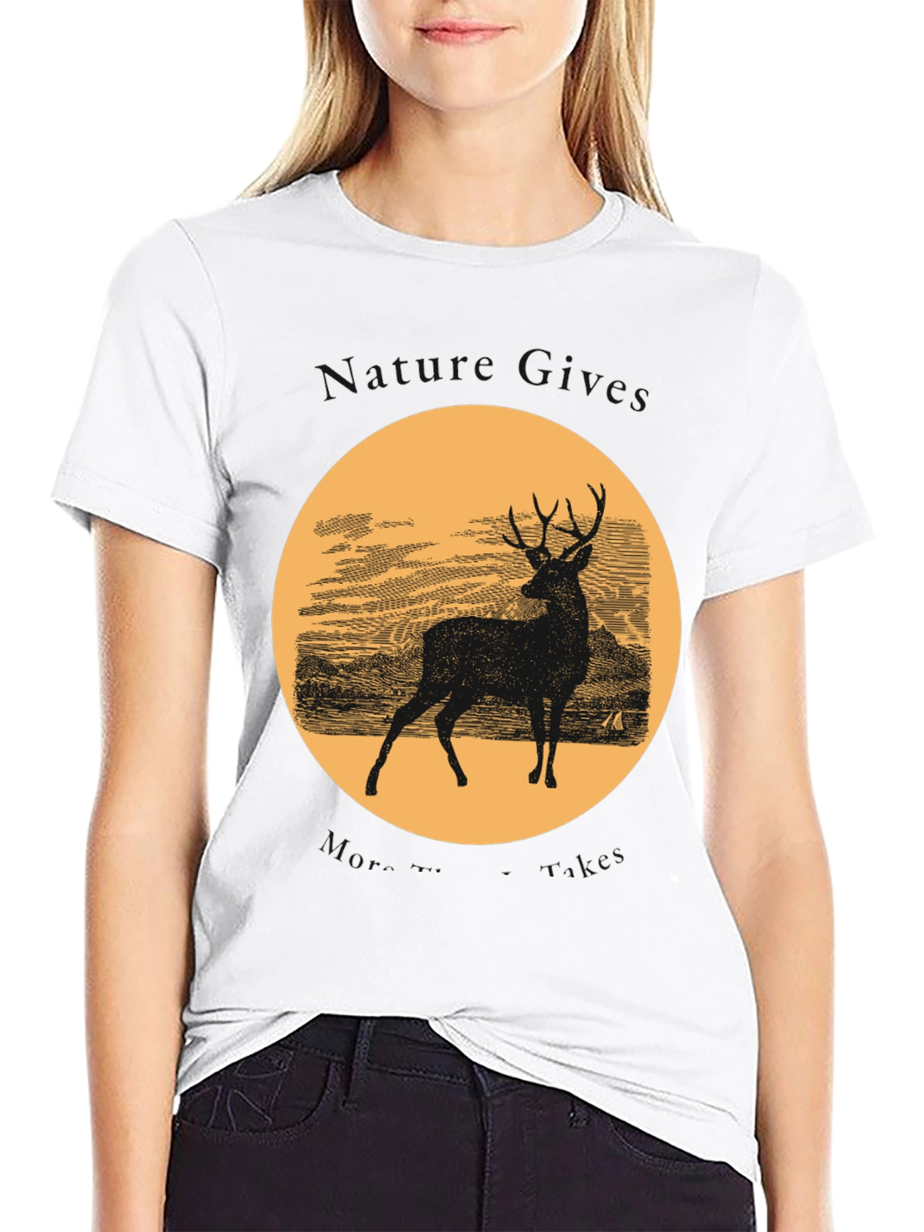Deer Silhouette Graphic T-Shirt