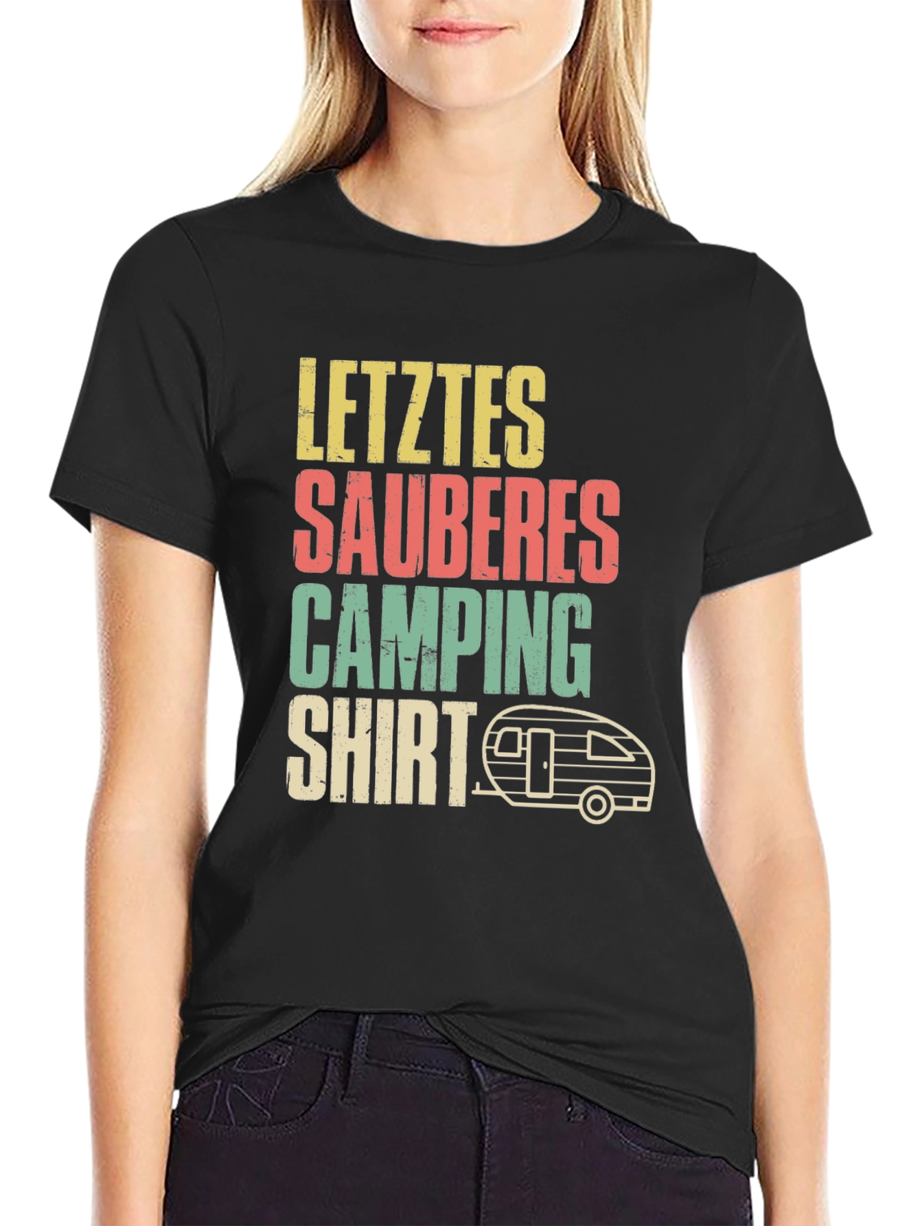 Letztes Sauberes Camping Shirt - Black Tee