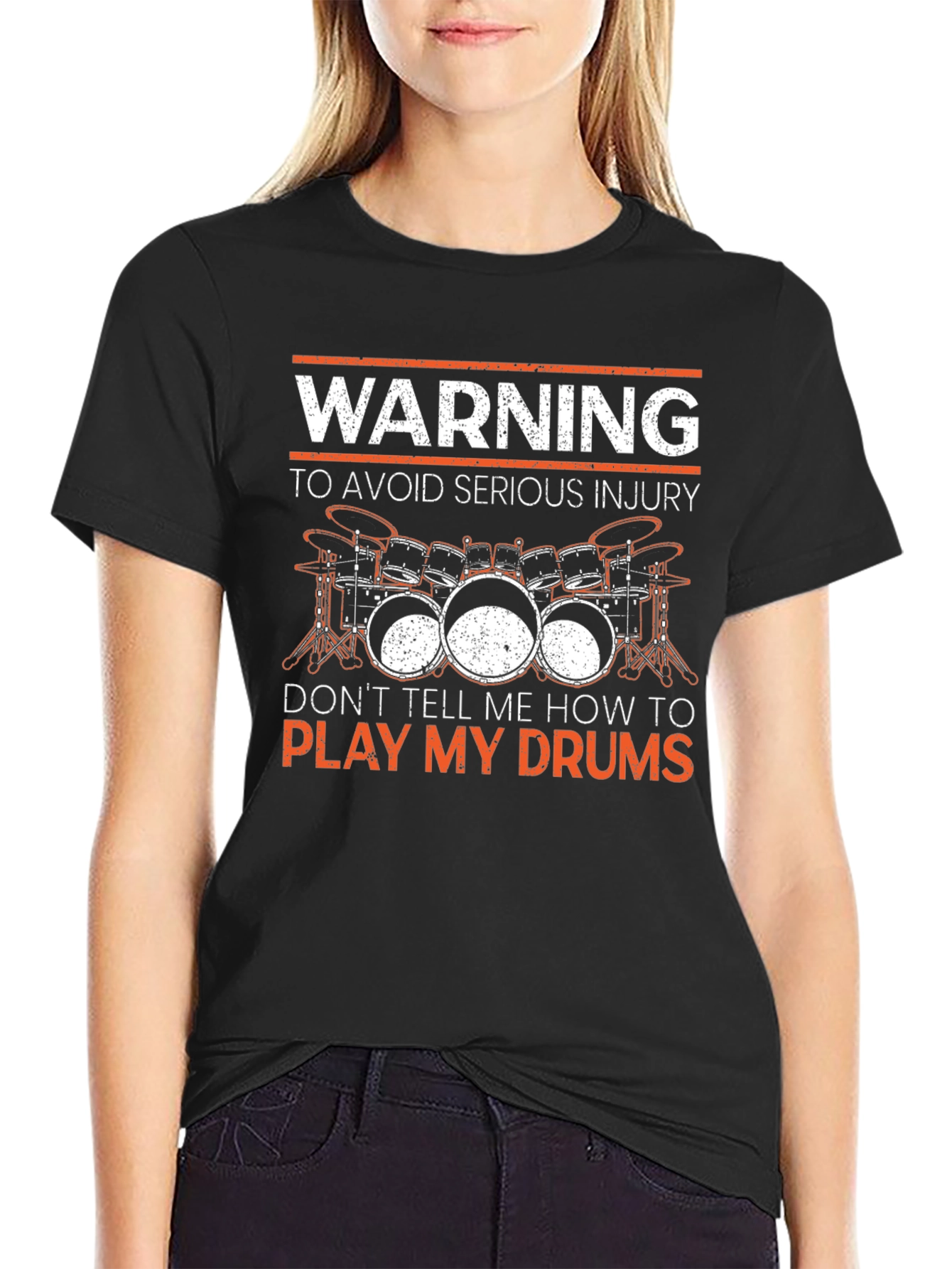 Warning Play My Drums Graphic Tee