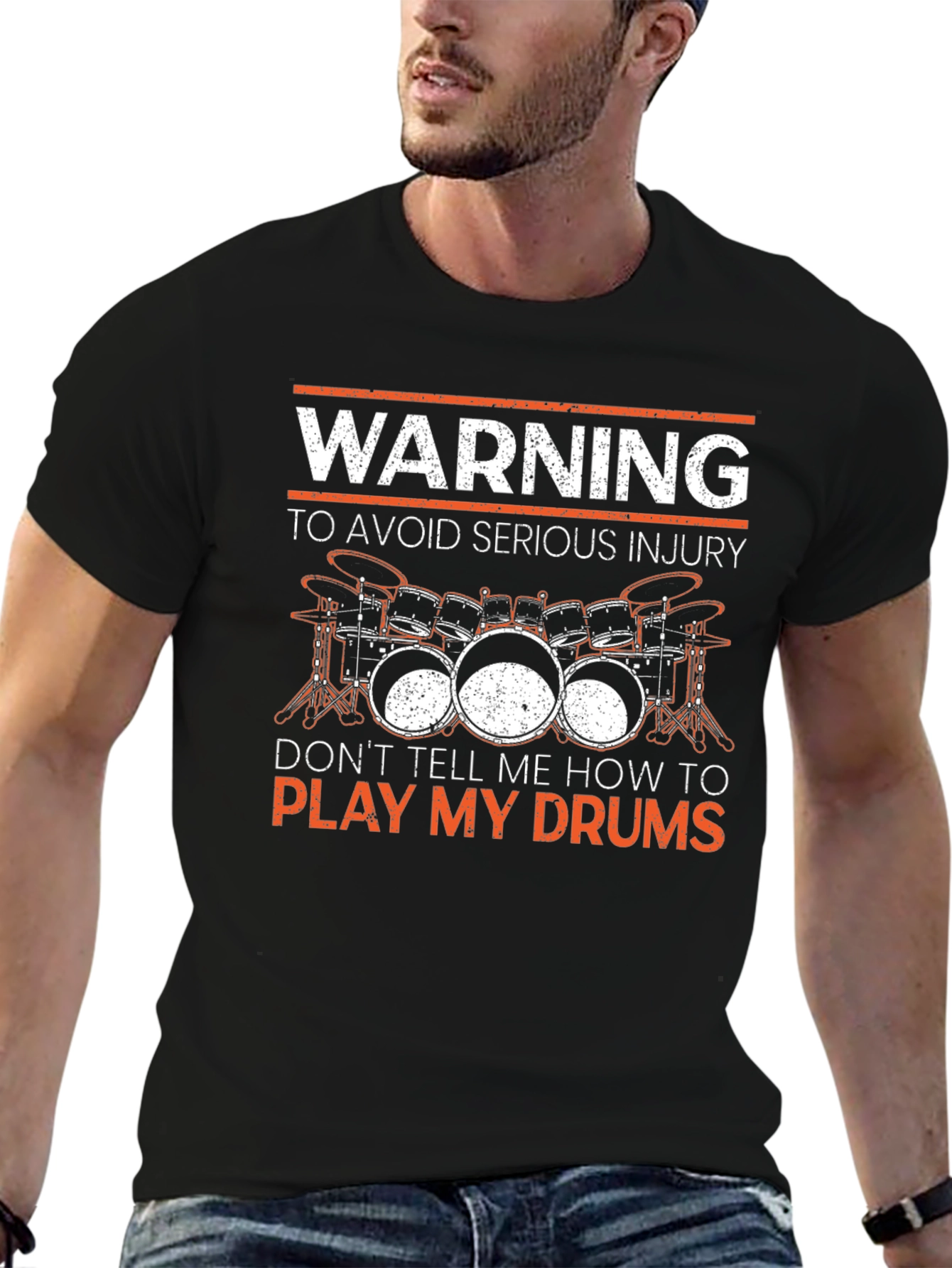 Warning Play My Drums Graphic Tee