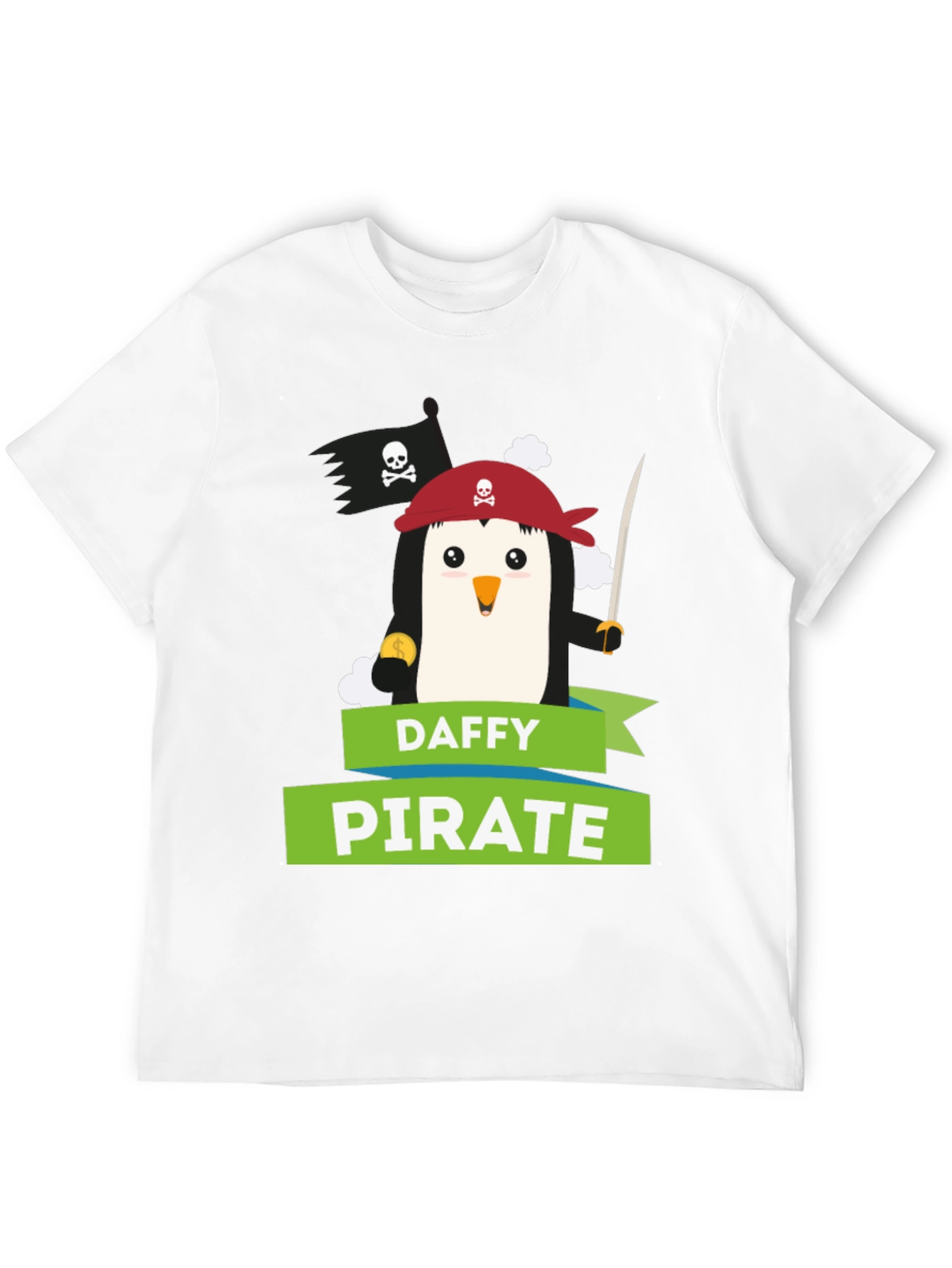 Daffy Pirate Penguin T-Shirt - Fun Cartoon Tee