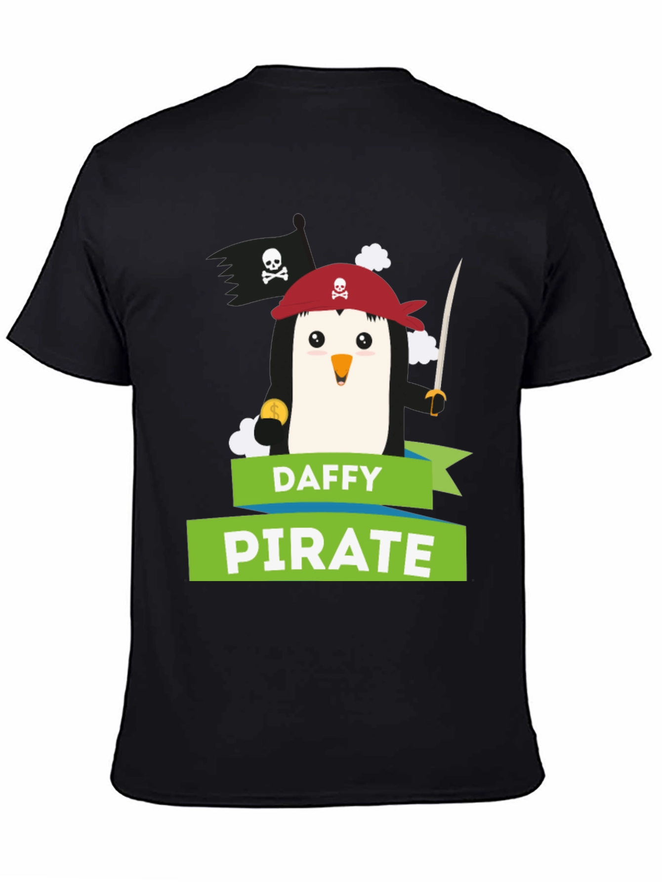 Daffy Pirate Penguin T-Shirt - Fun Cartoon Tee