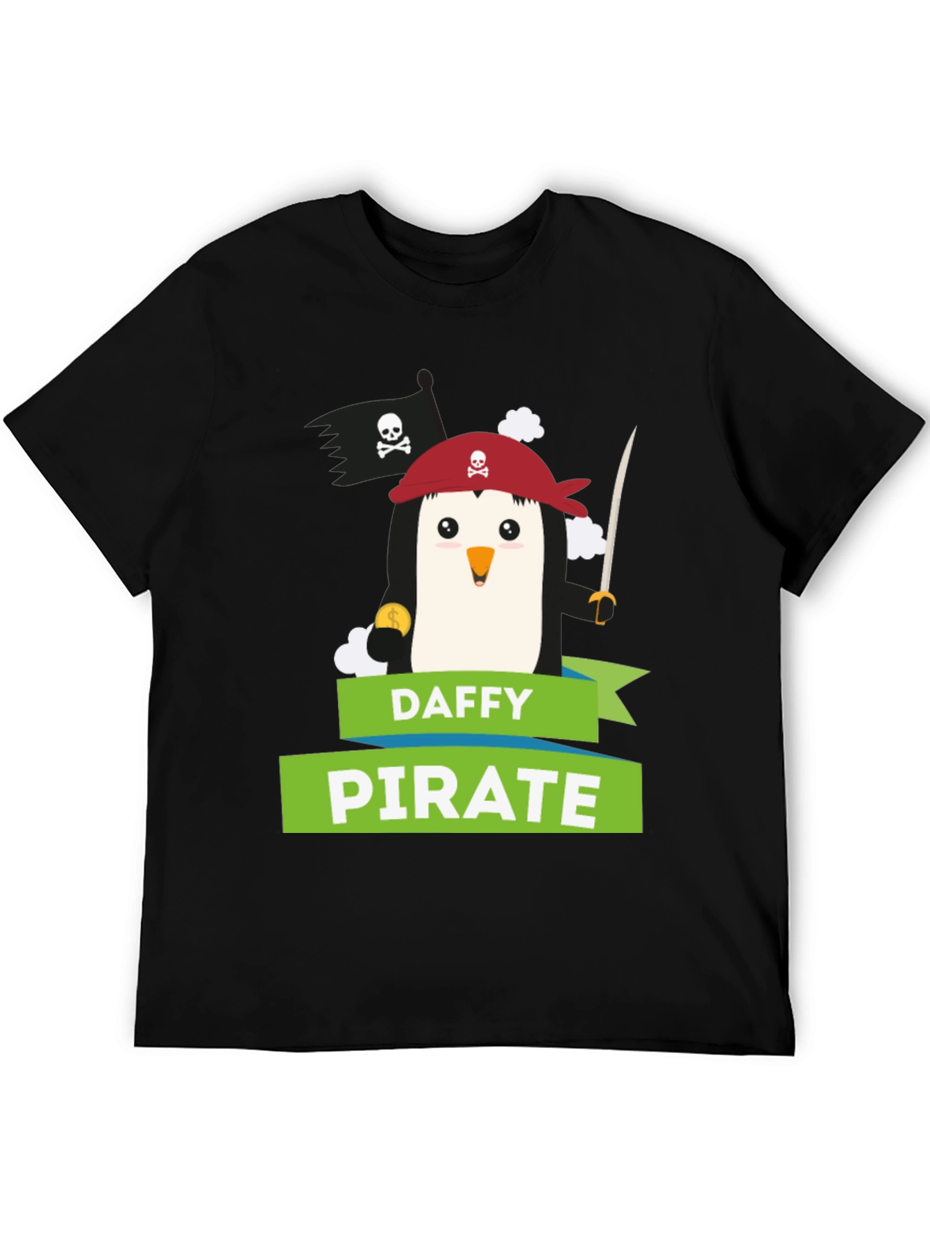 Daffy Pirate Penguin T-Shirt - Fun Cartoon Tee