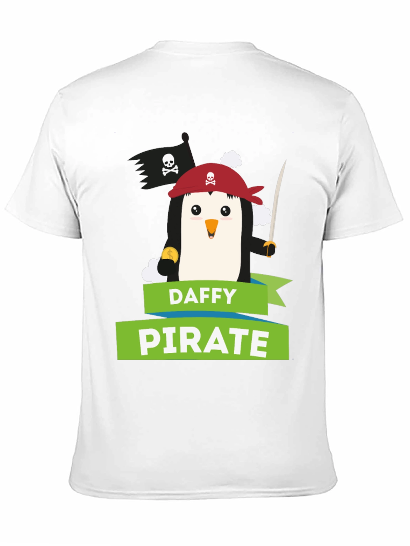 Daffy Pirate Penguin T-Shirt - Fun Cartoon Tee