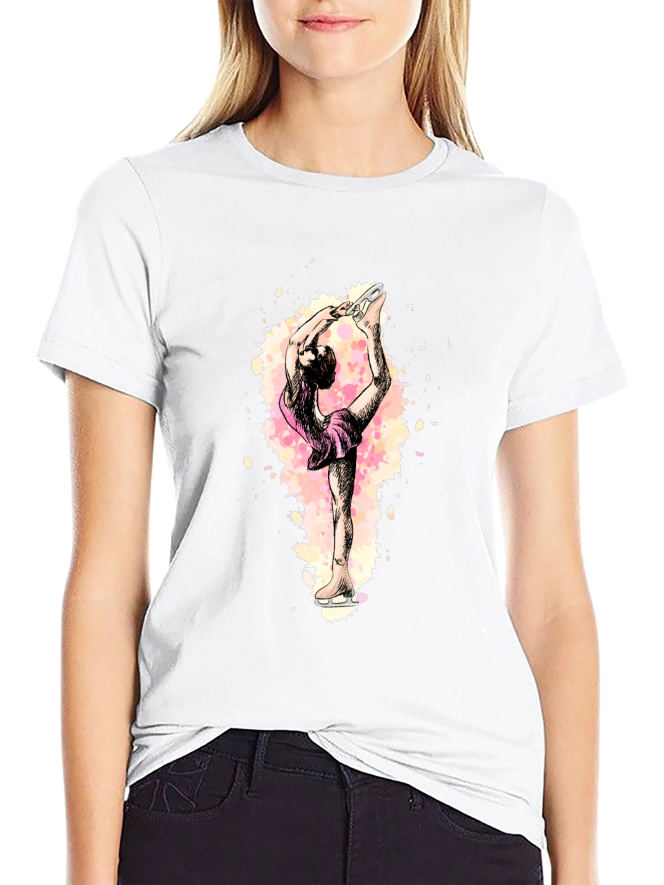 Figure Skater Graphic Black T-Shirt
