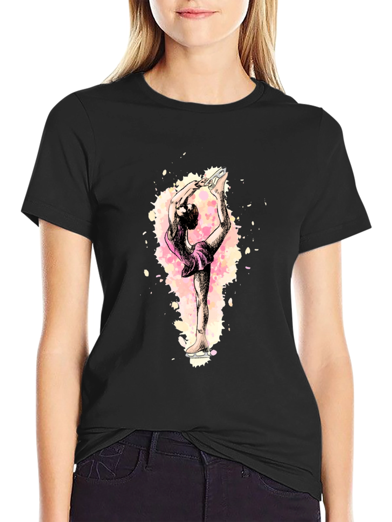 Figure Skater Graphic Black T-Shirt