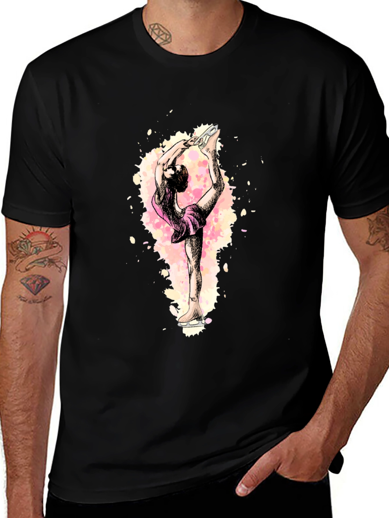 Figure Skater Graphic Black T-Shirt