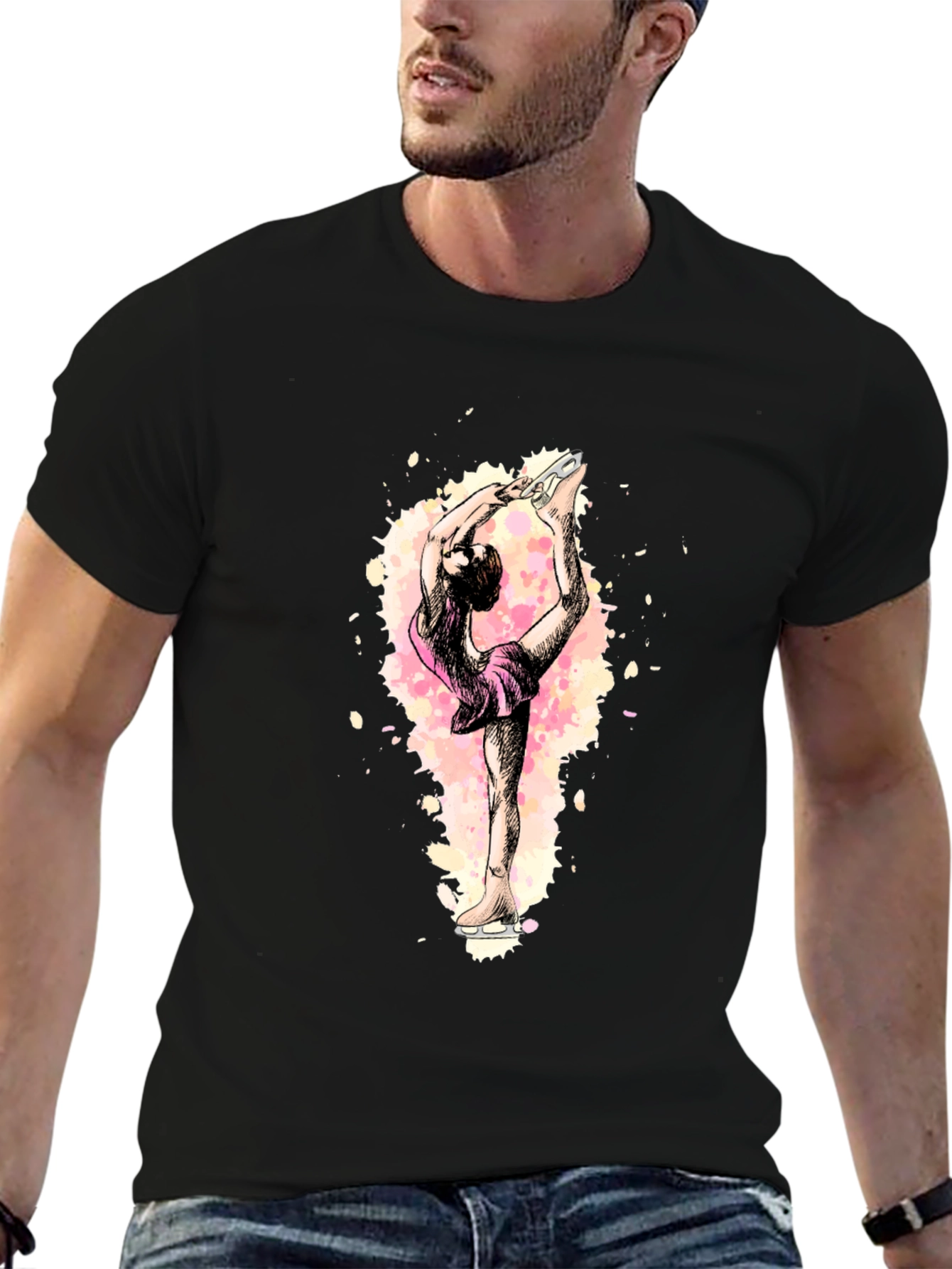 Figure Skater Graphic Black T-Shirt