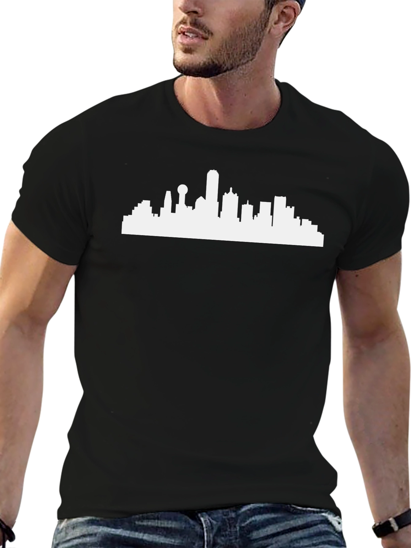 City Skyline Graphic Tee - Modern Black T-Shirt