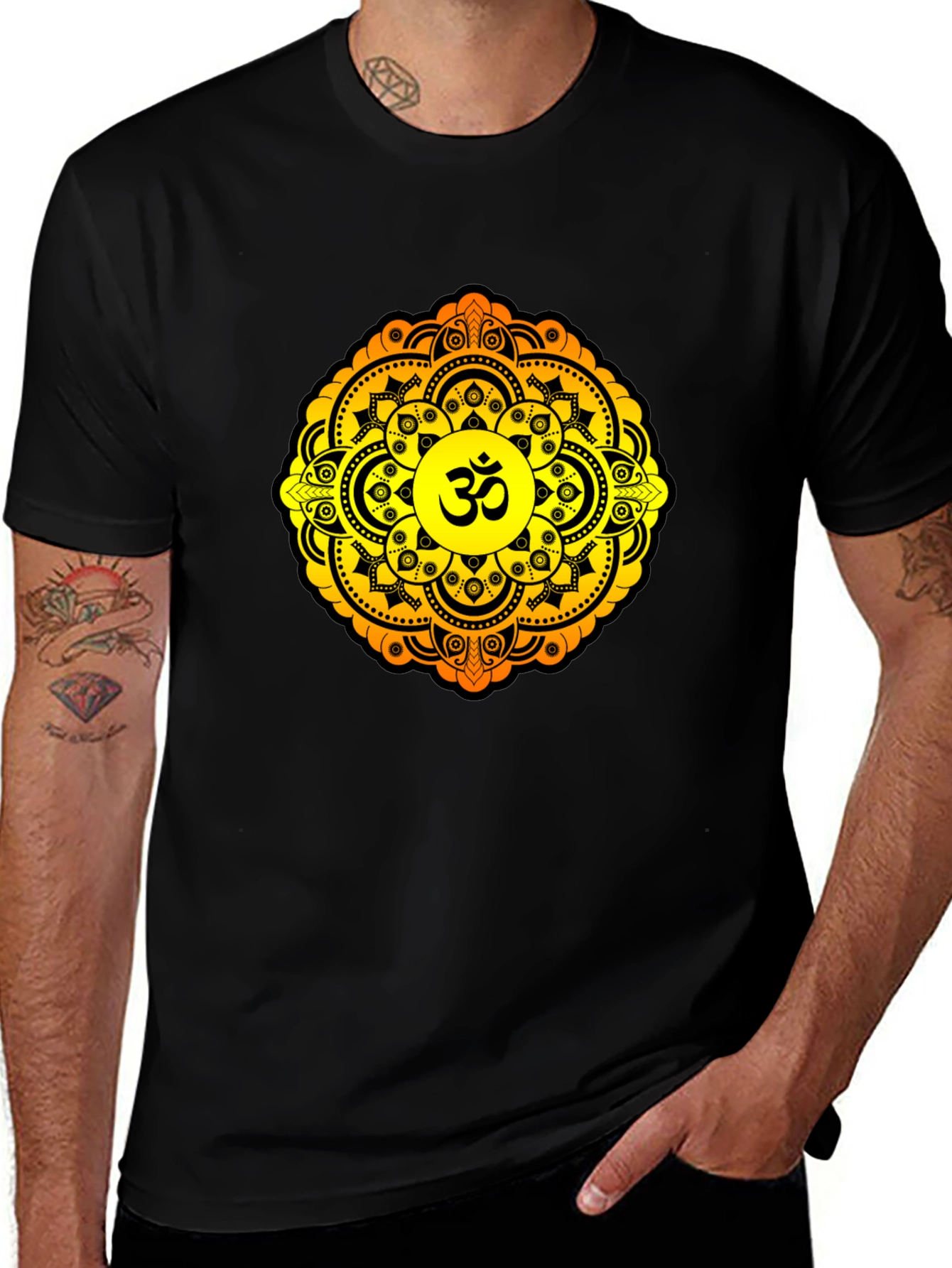 Om Mandala Graphic T-Shirt - Black