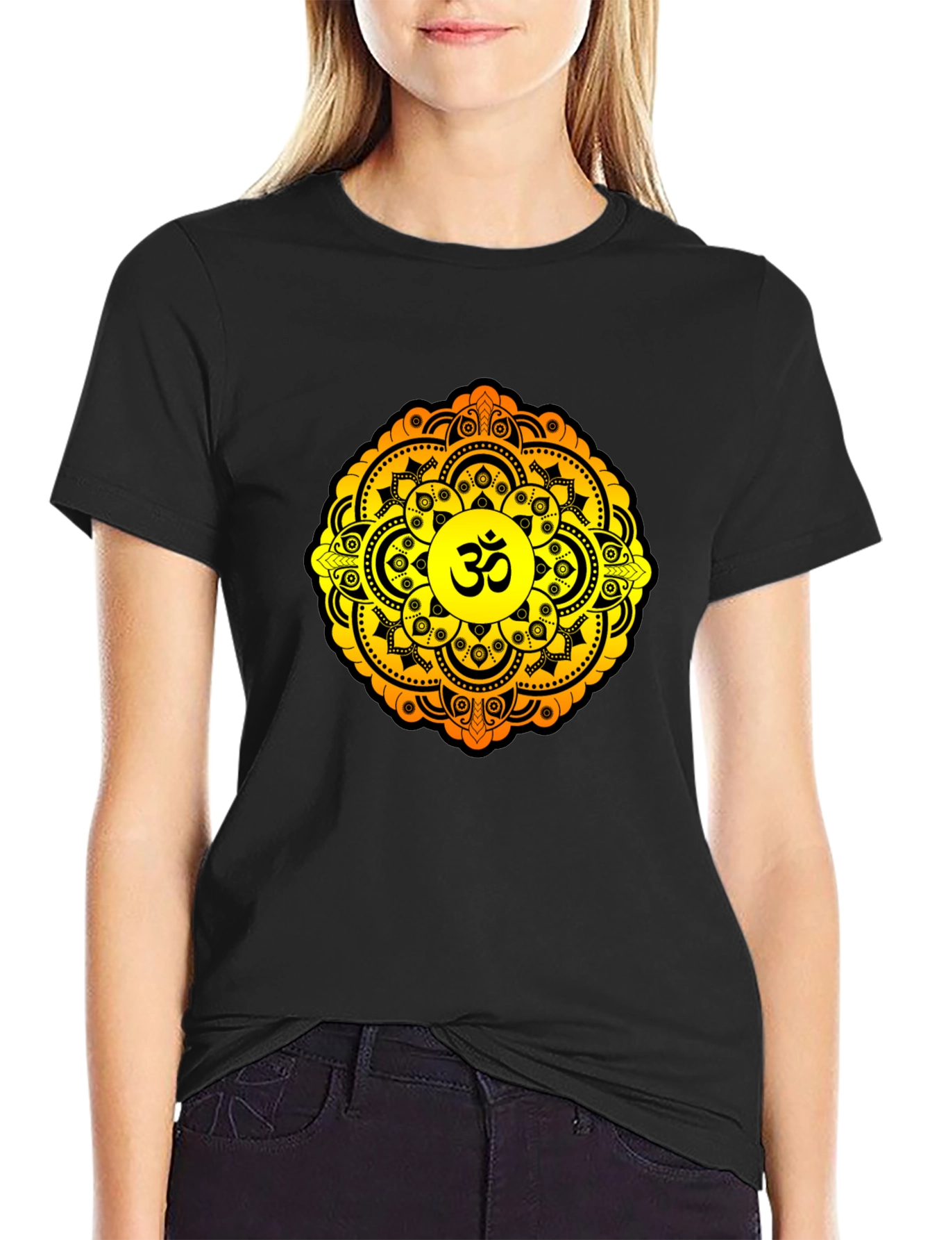 Om Mandala Graphic T-Shirt - Black
