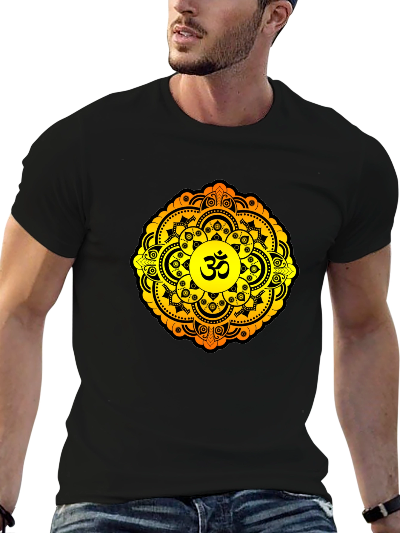 Om Mandala Graphic T-Shirt - Black