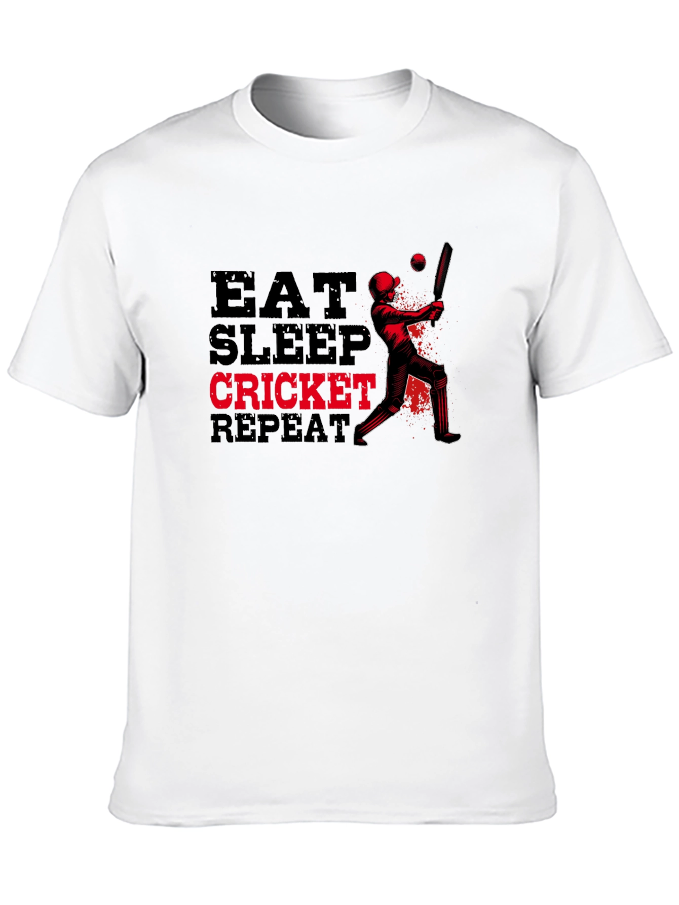 Eat Sleep Cricket Repeat Graphic T-Shirt