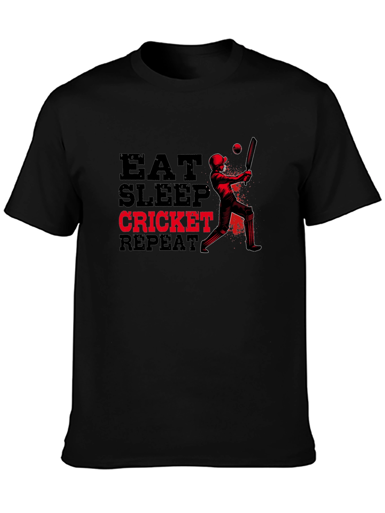 Eat Sleep Cricket Repeat Graphic T-Shirt
