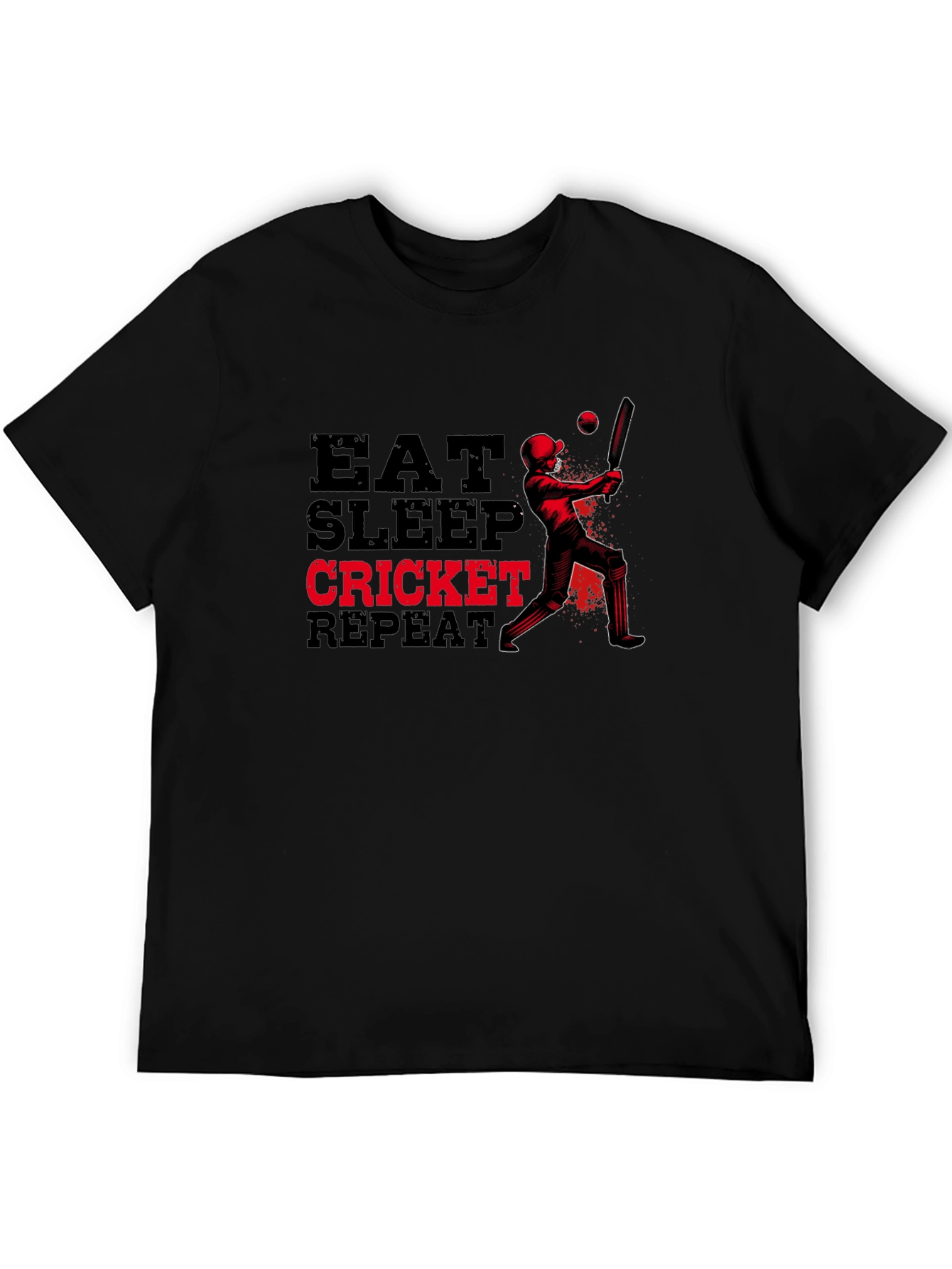 Eat Sleep Cricket Repeat Graphic T-Shirt
