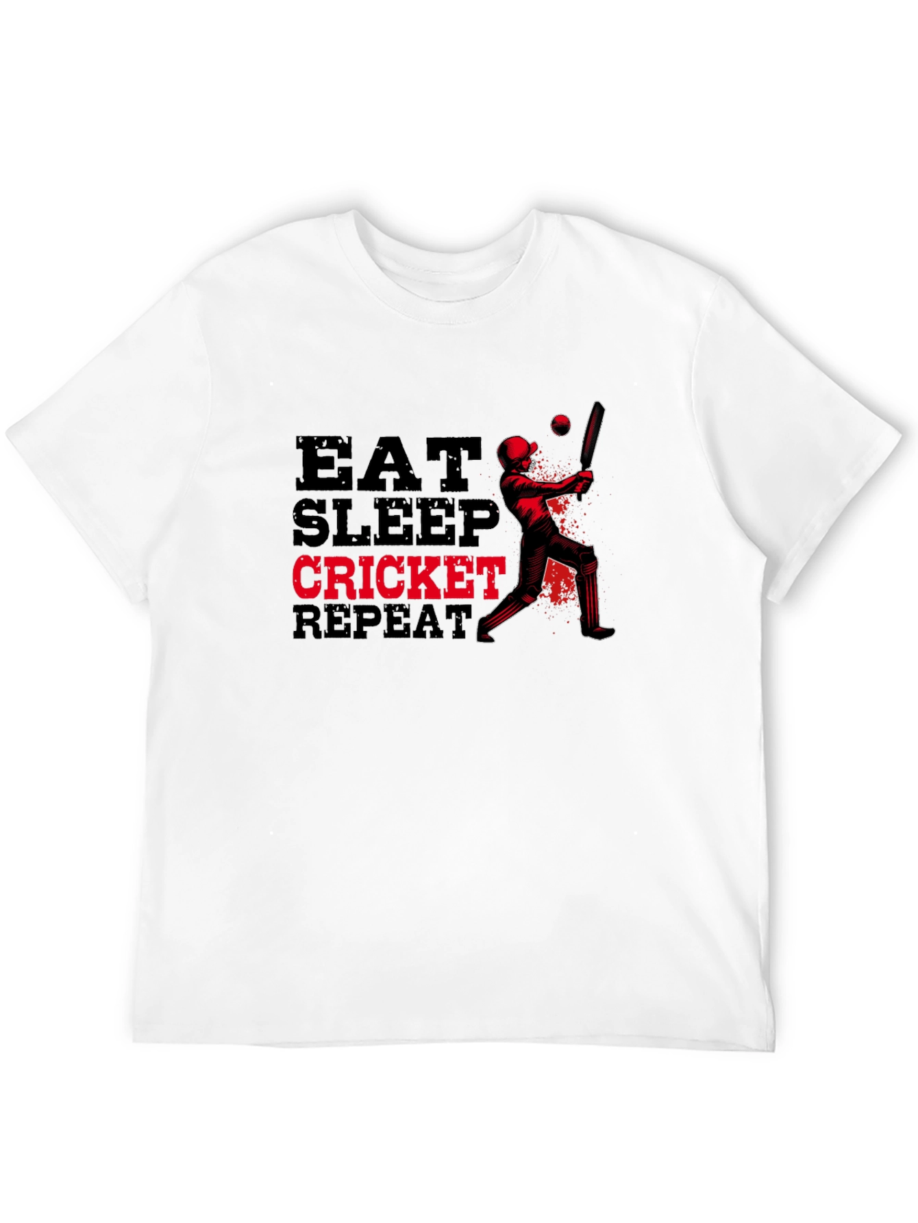 Eat Sleep Cricket Repeat Graphic T-Shirt
