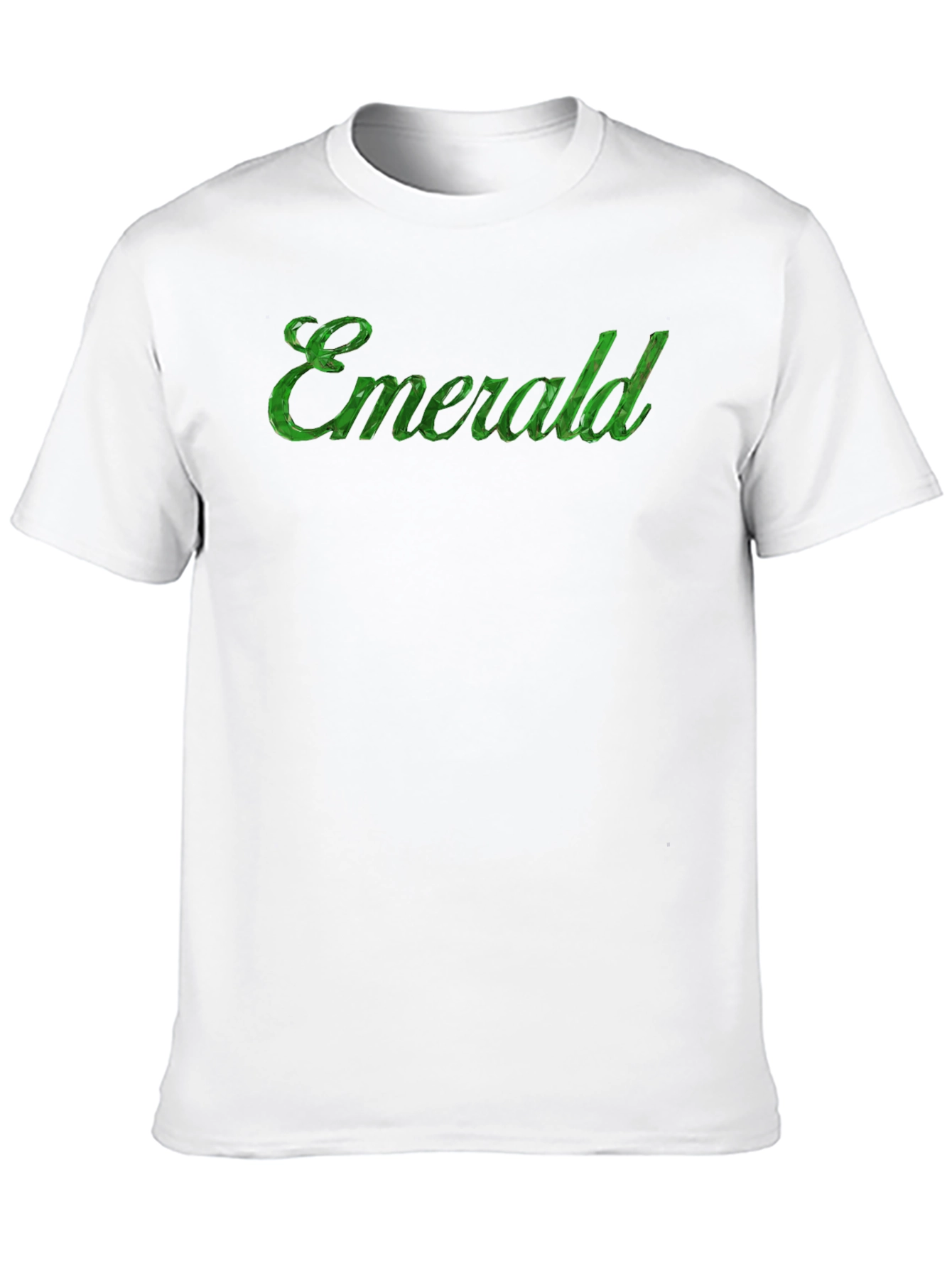 Emerald Green Text Black T-Shirt
