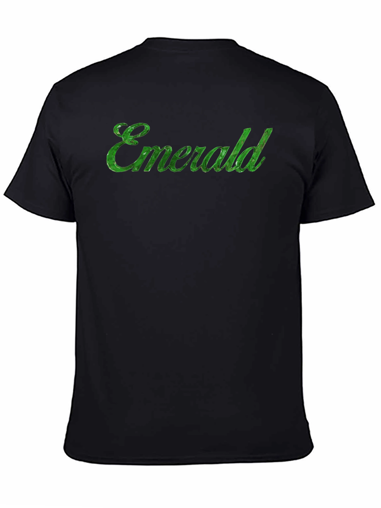Emerald Green Text Black T-Shirt
