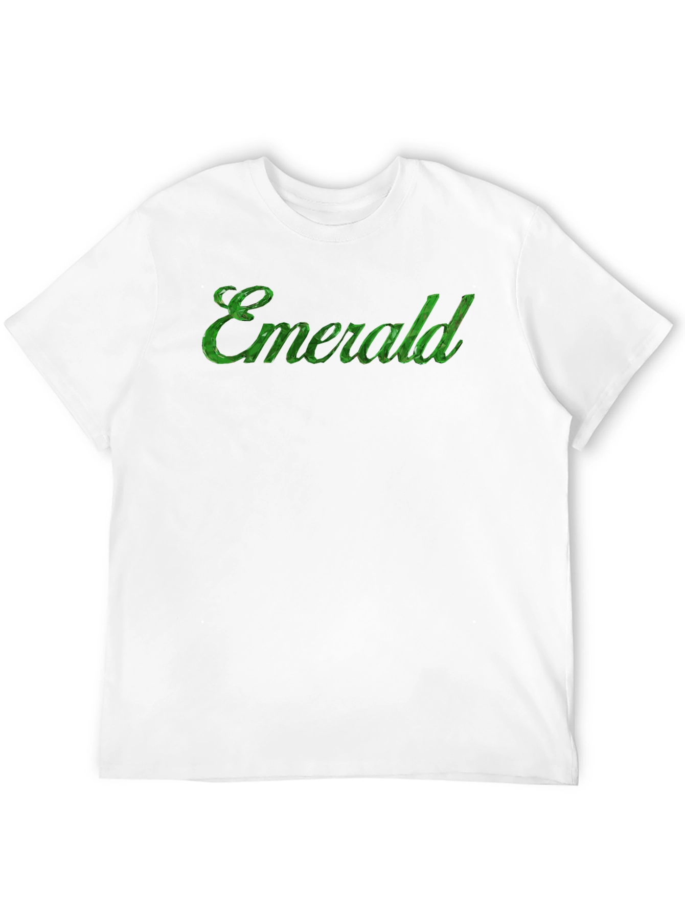 Emerald Green Text Black T-Shirt