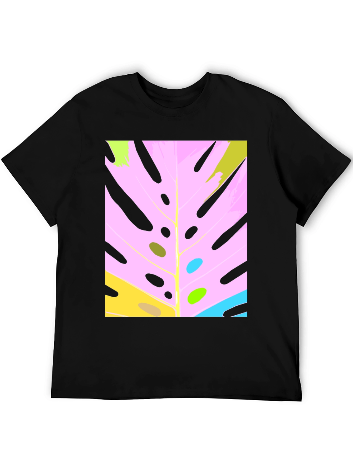 Modern Abstract Monstera Leaf Graphic Tee