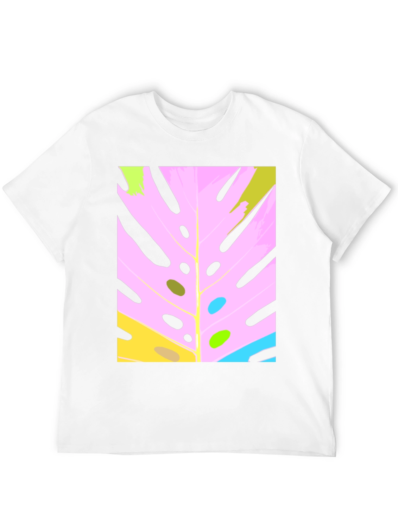 Modern Abstract Monstera Leaf Graphic Tee