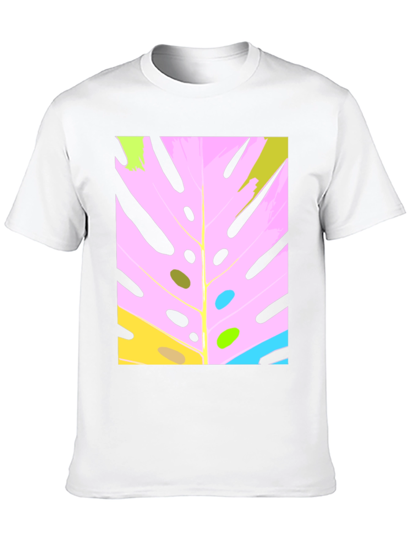 Modern Abstract Monstera Leaf Graphic Tee